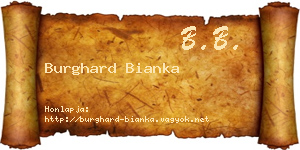 Burghard Bianka névjegykártya